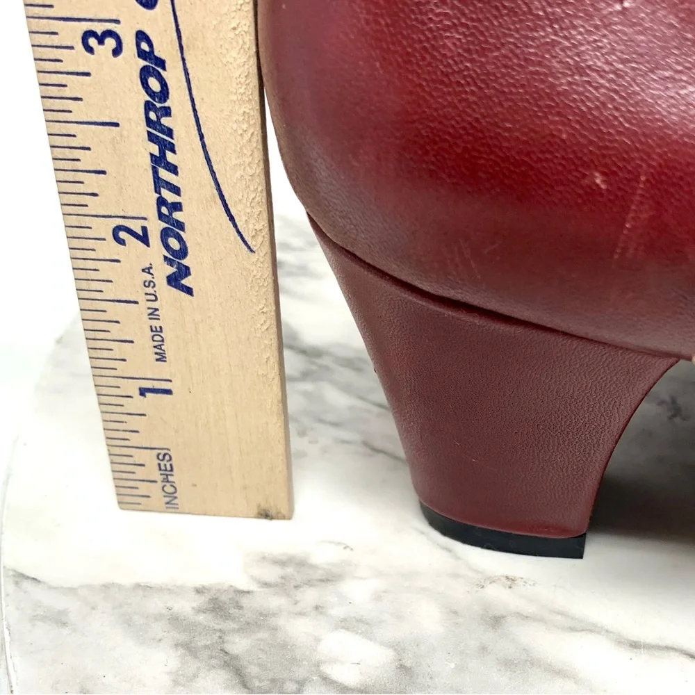 Umberto Raffini Red Leather Comfort Mary Janes 39.5 Retro Whimsigoth Avant Garde
